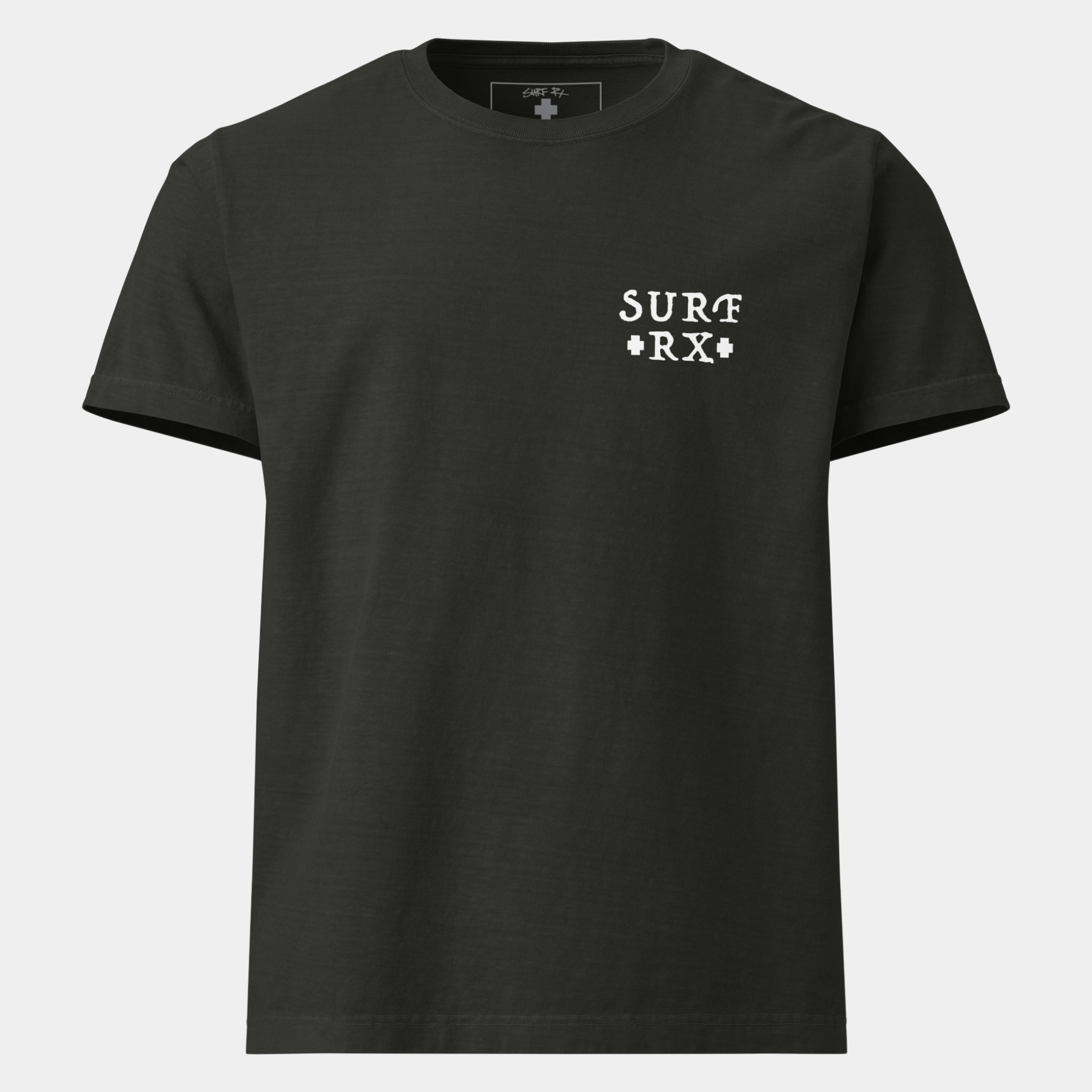 Black baja inspired graphic tee by surf prescriptions front view