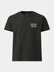 Black baja inspired graphic tee by surf prescriptions front view