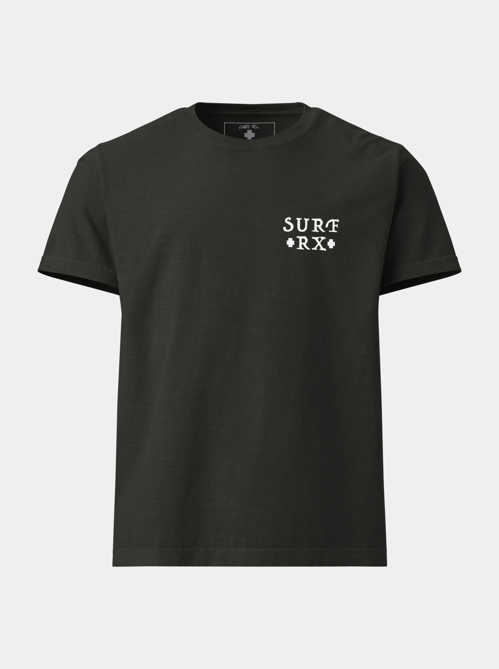 Black baja inspired graphic tee by surf prescriptions front view