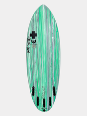 Bushwacker groveler surfboard by surf prescriptions bottom view