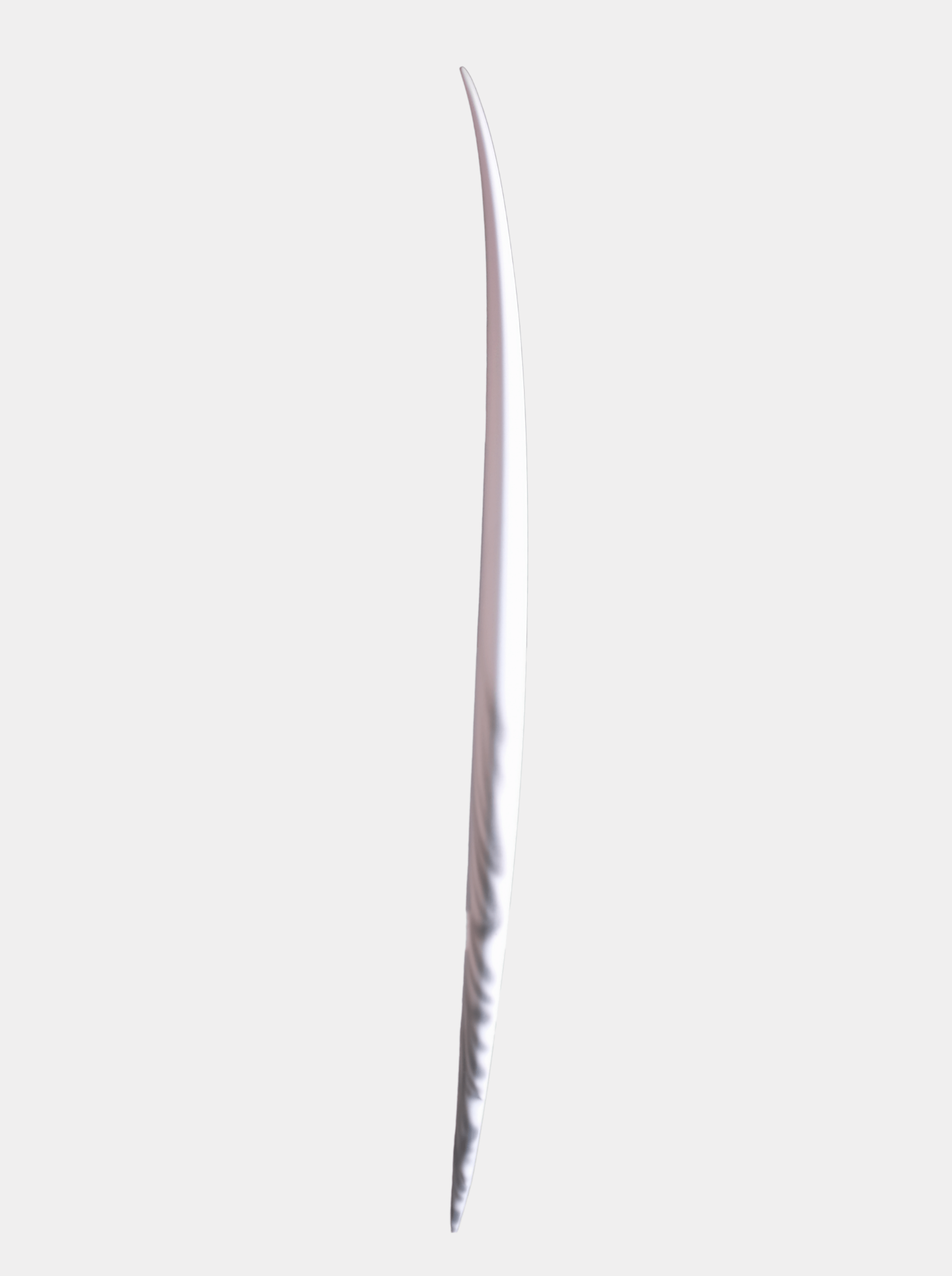 Cal twin fin tiger stripe by surf prescriptions side view