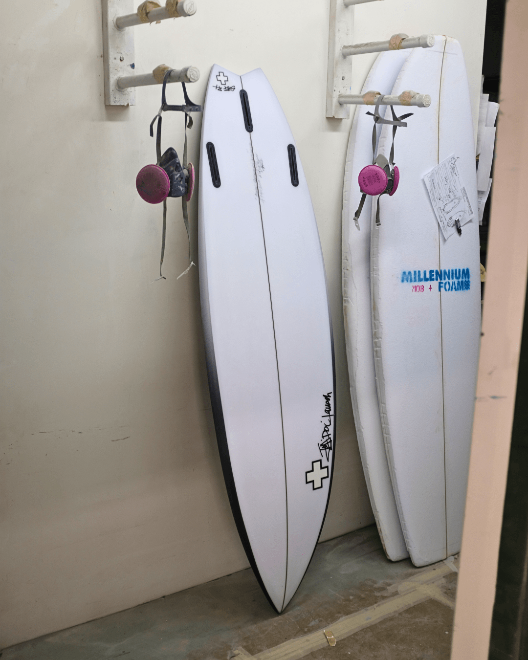 Custom NDR groveler shortboard by surf prescriptions bottom view