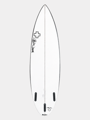 The PROIIXXV performance shortboard by surf prescriptions bottom view