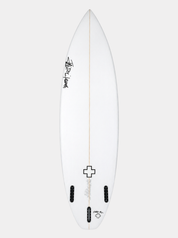 The RXP performance shortboard by surf prescriptions bottom view