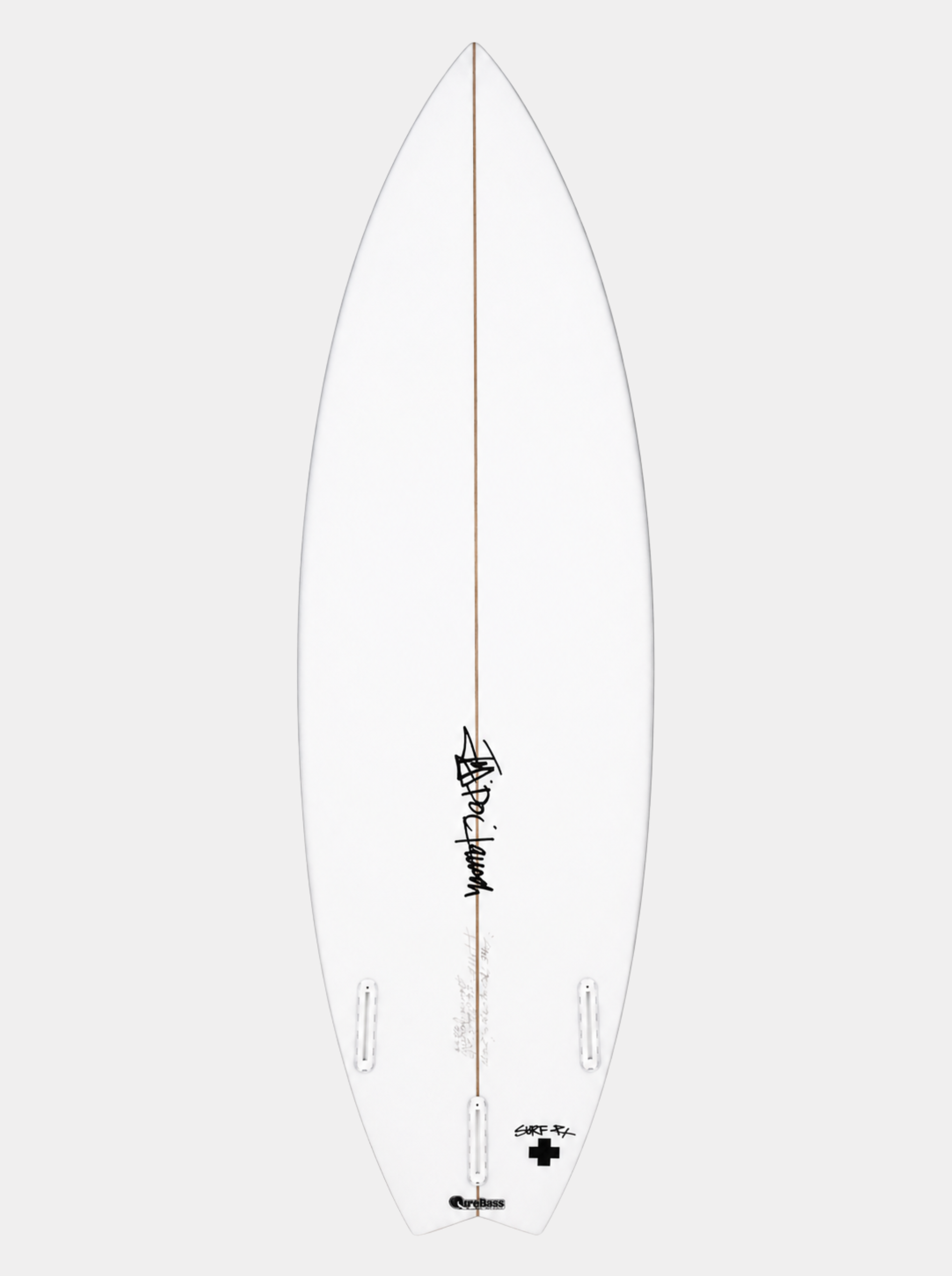 the Spanish Omelette groveler surfboard by surf prescriptions bottom view