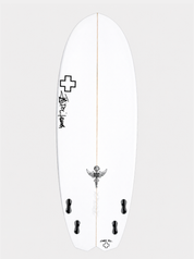 the V-12 Flying Turtle groveler surfboard by surf prescriptions bottom view